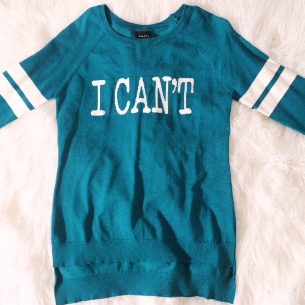 Cute Rue 21 Teal Ravon sweater seize M